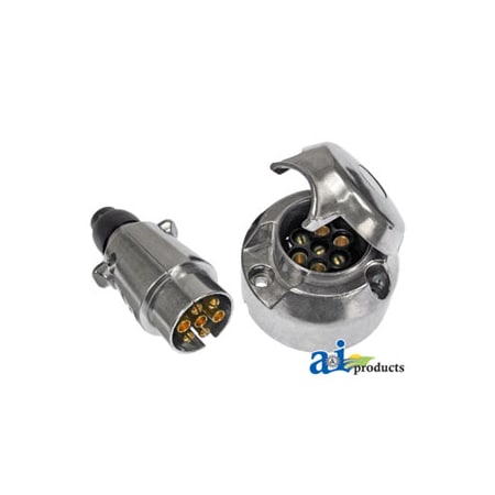 A & I Products 7 Pin Plug & Socket-Metal 2" x6" x3" A-VLC2103